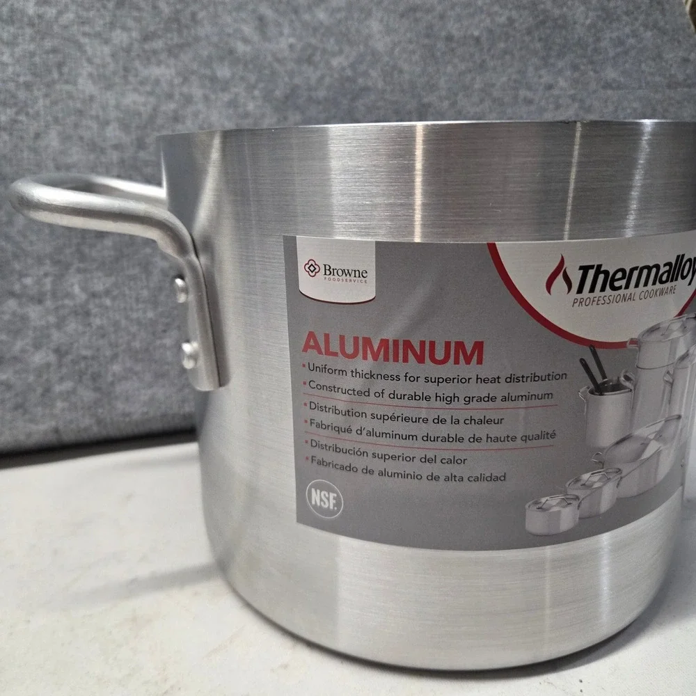Browne Thermalloy 8 QT Aluminum Stock Pot Professional Cookware 58 12108 NSF